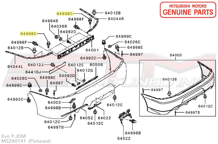 Mitsubishi Rear Bumper Bracket Bolt - Evo 7/8/9