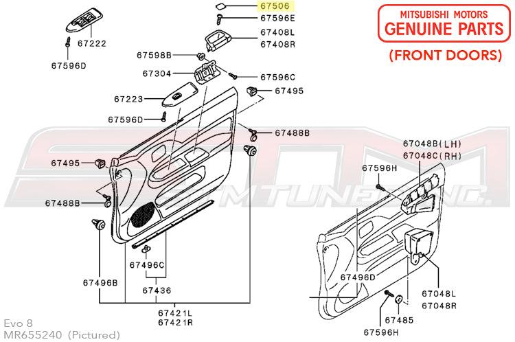 Mitsubishi Interior Door Pull Pocket Cap - Evo 7-9