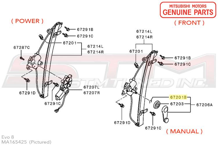 Mitsubishi Manual RS Window Regulator Clip - Evo 8/9