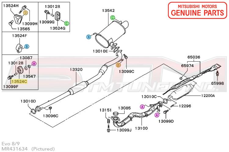 Mitsubishi Exhaust Hanger (A) Downpipe - Evo 8/9