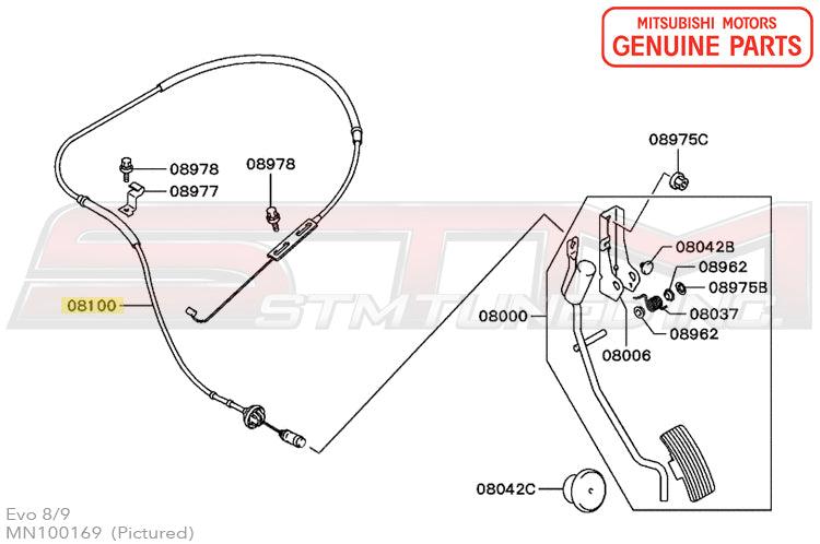 Mitsubishi Throttle Cable - Evo 8/9