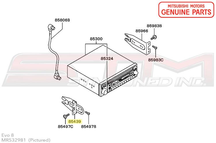 Mitsubishi Radio Mounting Bracket (Lower Relocation) - Evo 8/9