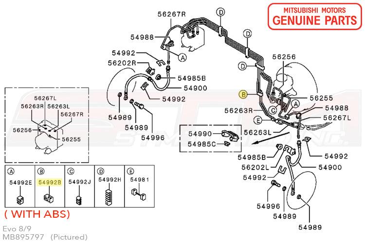 Mitsubishi Brake Fluid Line Clip (B) - Evo 8/9