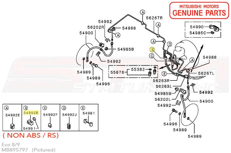 Mitsubishi Brake Fluid Line Clip (B) - Evo 8/9