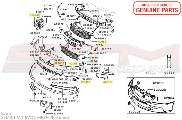 Mitsubishi Front Bumper Grille Mesh for Evo 9 (6400a384)