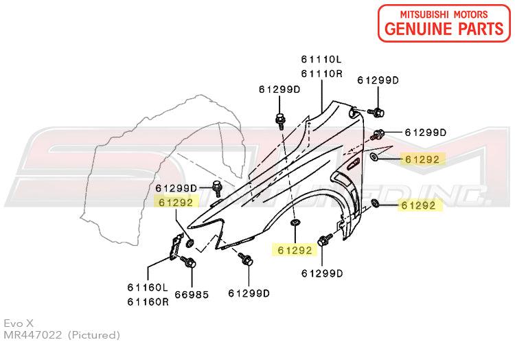 Mitsubishi Sticky Fender Washer - Evo 7/8/9/X