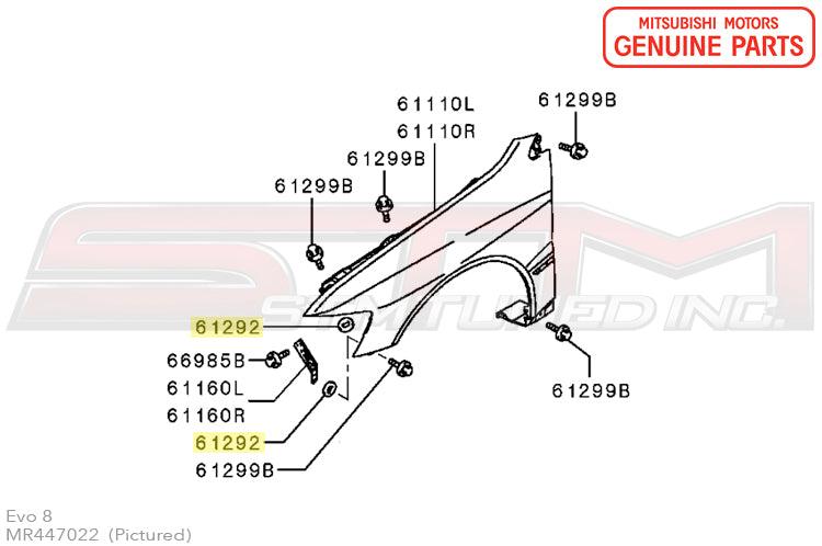 Mitsubishi Sticky Fender Washer - Evo 7/8/9/X