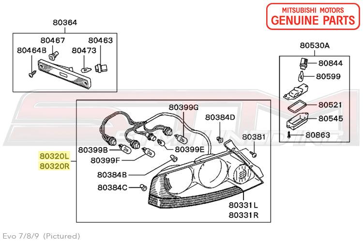 Mitsubishi OEM Evo 7 JDM Taillights (Red)
