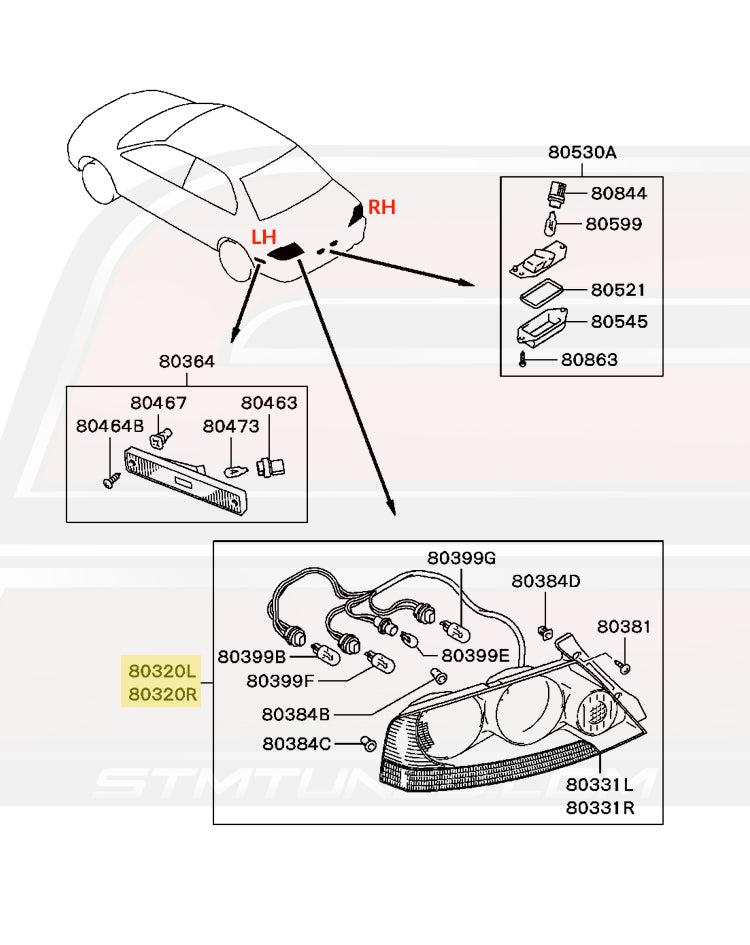 Mitsubishi OEM Evo 9 JDM Taillights (Black Chrome)