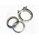 2.5 Inch Stainless V-Band Flange and Clamp Set - Male-Female