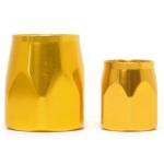 Russell Full Flow Hose End Orange/Gold Sockets (Pair of 2)