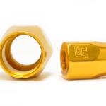 Russell Full Flow Hose End Orange/Gold Sockets (Pair of 2)