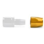Russell Full Flow Hose End Orange/Gold Sockets (Pair of 2)