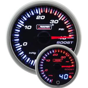 Prosport 52mm JDM Electrical Boost Gauge -30vac to 40 PSI (216JDMBO-R.PSI)