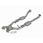 BBK Performance High Flow X Pipe With Catalytic Converters - Aluminized Steel