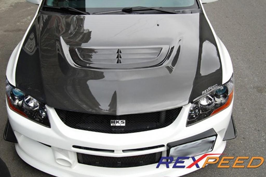 Rexpeed Carbon Fiber Hood Vent for Evo 8/9 (R53)