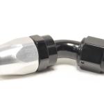 Russell Full Flow Hose End Black/Silver 45°