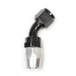 Russell Full Flow Hose End Black/Silver 45°