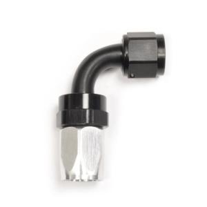 Russell Full Flow Hose End Black/Silver 90°