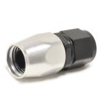 Russell Full Flow Hose End Black/Silver Straight