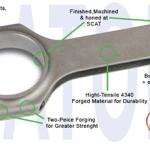 Scat Pro 6-Bolt 4G63 DSM H-Beam Connecting Rods