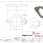 STM Stainless Steel Exhaust Flange 2-Bolt / 2.5-Inch Elongated (LC-053)