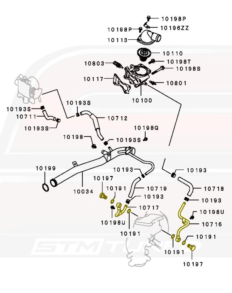 STM OEM Evo 9 Turbo Water Feed Line Kit