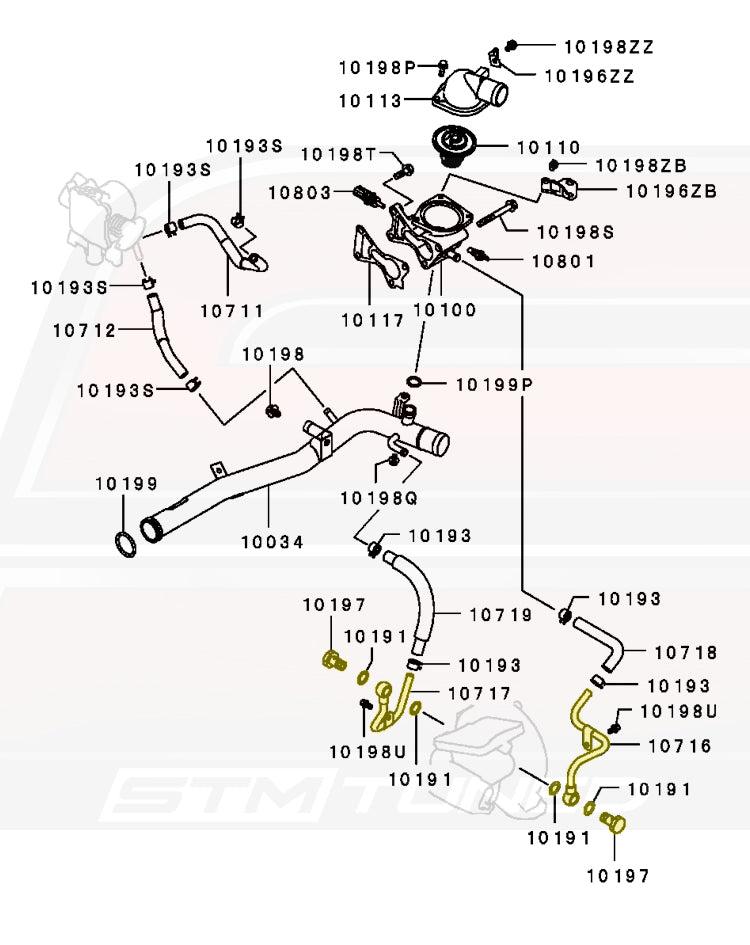 STM OEM Evo 9 Turbo Water Feed Line Kit