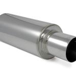 Vibrant Stainless Polished Muffler with Straight Cut Tip