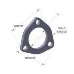 Vibrant Stainless Steel 3-Bolt Exhaust Flange